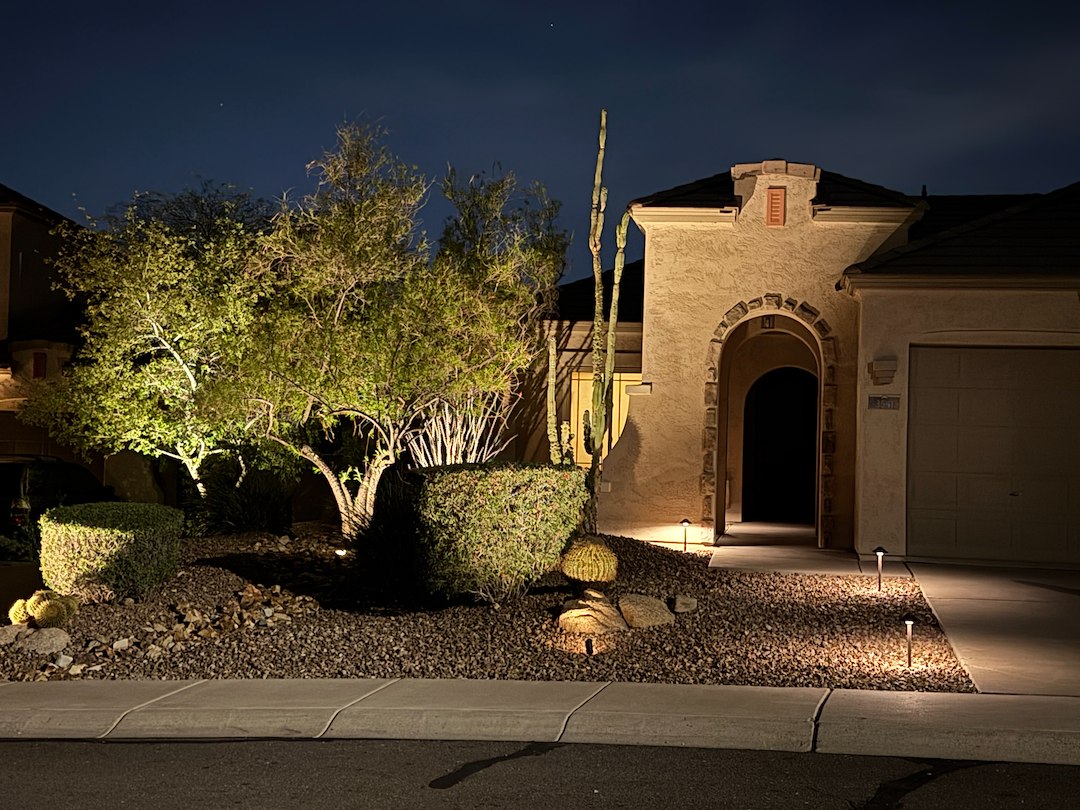 Professional low voltage landscape accent lighting installation in Anthem Az Thumbnail